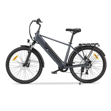 Bicicleta Eléctrica Touroll J2, Motor 250W, Bateria 36V 15.6Ah Autonomia 100km, Suspension frontal 60mm Frenos disco Shimano 7 velocidades, IPX4 Urbana Trayectos diarios, Urbano Ciudad