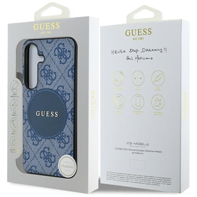 Funda Guess 4G Round Patch Classic Logo MagSafe para Samsung Galaxy S25+ azul