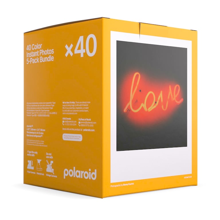 POLAROID - Multipack de films instantanes couleur i-Type - 40 films - ASA 640 - Developpement 10 mn - Cadre blanc - Neuf