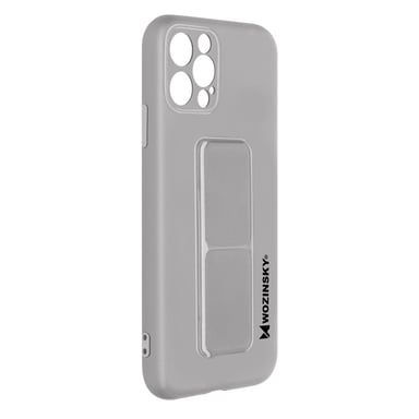 Coque iPhone 12 Pro Silicone Support Magnétique Pliable Wozinsky Gris