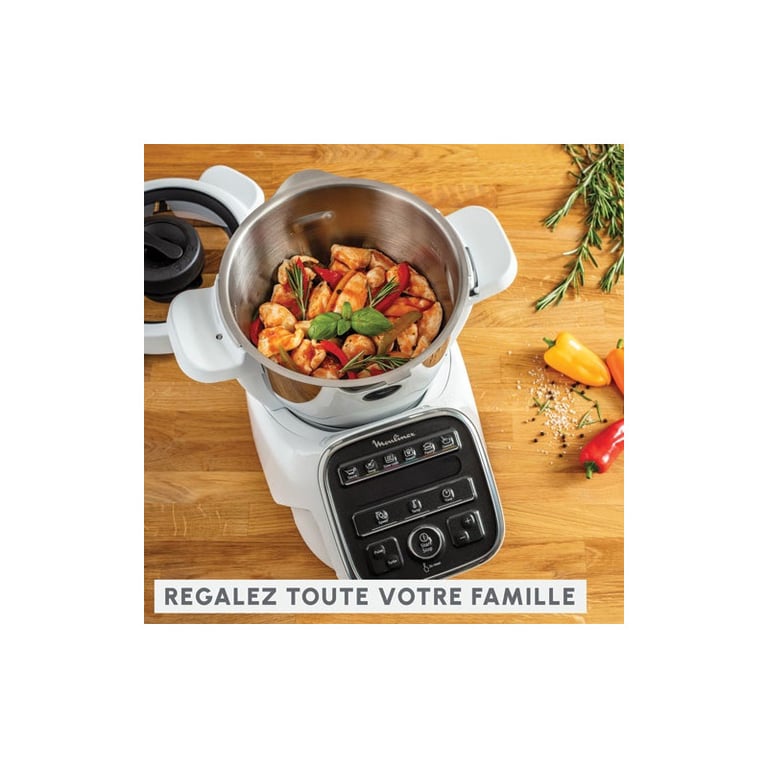 Robot Cuiseur Cuisine Companion XL 4,5L 8-10Pers 12 Prog 5Acc Livre 300 Moulinex - Neuf