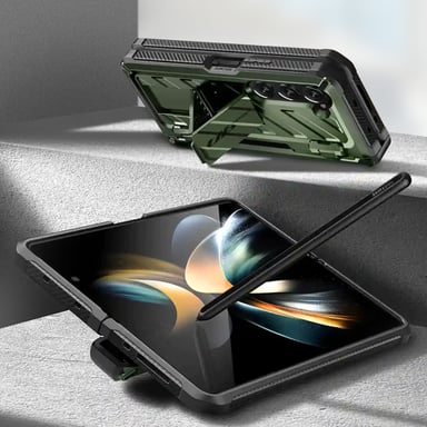 Carcasa para Samsung Z Fold 5 Antigolpe Soporte Supcase Unicorn Beetle Pro Verde