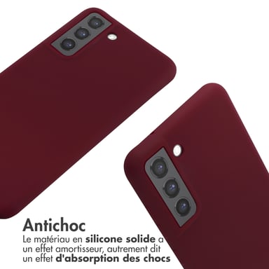 imoshion Coque en silicone avec cordon pour Samsung Galaxy S21 FE - Rouge foncé