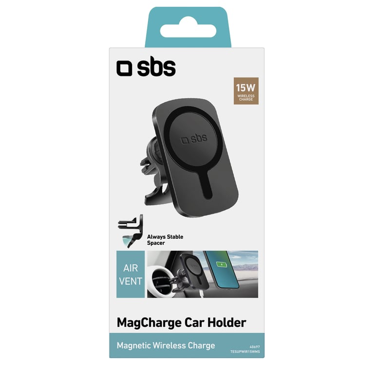 Support voiture pivotant avec chargeur sans fil pour iPhone compatible avec  MagSafe- SBS - SBS