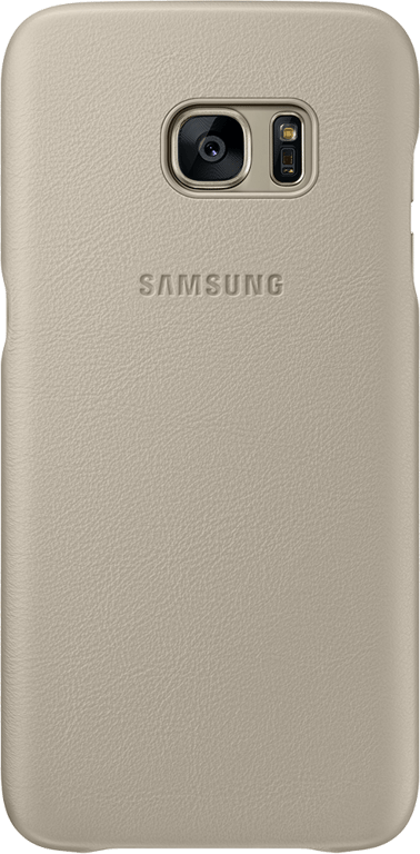 Coque rigide en cuir beige Samsung EF-VG935LU pour Galaxy S7 Edge G935