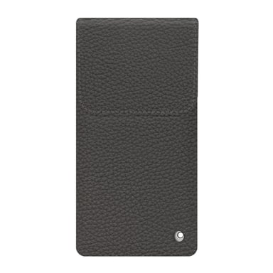 Pochette cuir avec rabat Samsung Galaxy Z Fold6 - Pochette - Gris - Cuir grainé