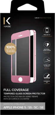 Protection d'écran en verre trempé (100% de surface couverte) pour iPhone 5/5s/SE, Or rose