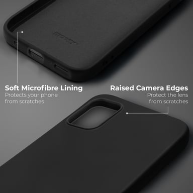 Moozy Lifestyle. Coque conçue pour Samsung A51, noire – Coque en silicone liquide avec finition mate et doublure en microfibre douce.
