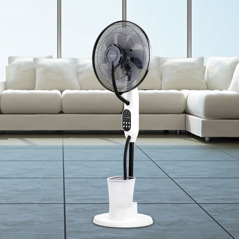 Fanelite Brumisateur WU-FS09-DC - Moteur DC - Réservoir 2,8L - Hélice 8 pales 40 cm - Sur roulettes - Silencieux - Neuf Blanc - vue 3
