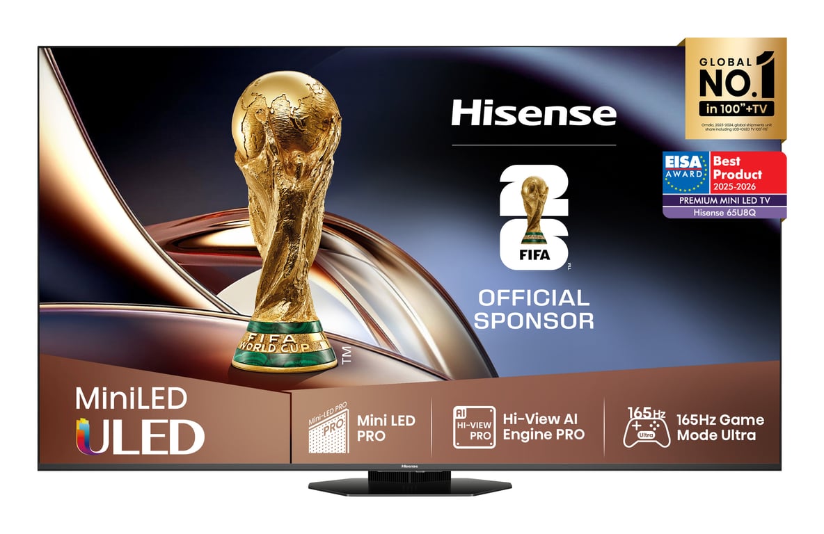 Hisense 65U8Q sw LED TV Mini LED ULED UHD Multituner BT Smart Dolby Vision HDR - vue 3