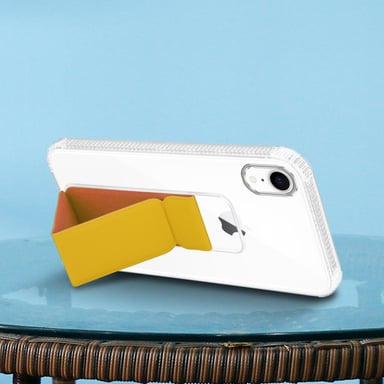 Coque pour Apple iPhone XR en JAUNE Housse de protection Étui en silicone TPU flexible avec support et fonction stand