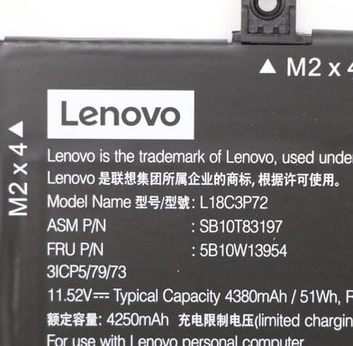 Lenovo 5B10W13954 refacción para laptop Batería