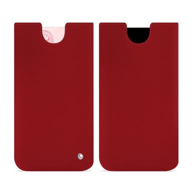 Pochette cuir Apple iPhone 15 - Pochette - Rouge - Cuir lisse