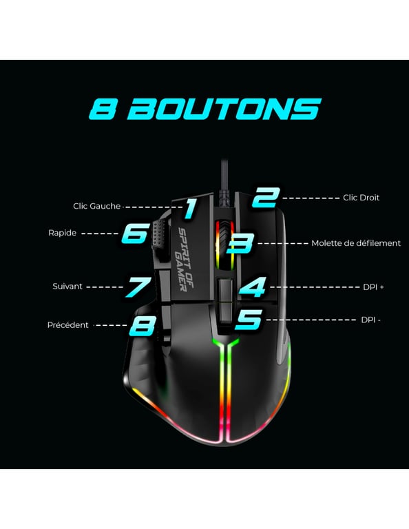 Pack gaming filaire clavier et Spirit Of Gamer Ultimate 600 - vue 5