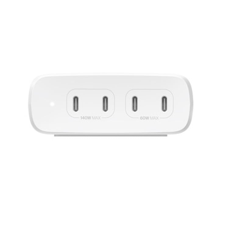 Chargeur Secteur 4 Ports USB-C GAN 200W PD et PPS avec Indicateur LED Blanc - Neuf
