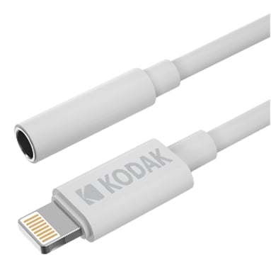 KODAK Cable AUX a Lightning - Conectividad de audio de alta calidad, compatible con iPhone/iPad, 1 m de longitud, sonido nítido - Blanco