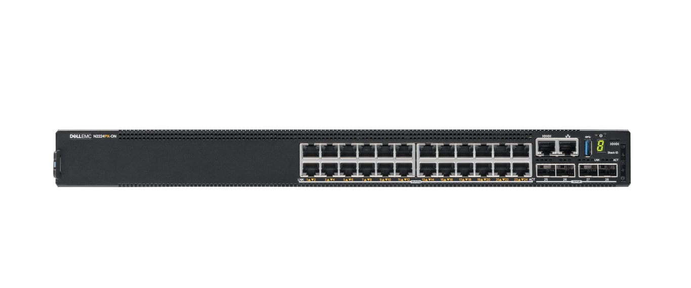 Dell PowerSwitch N2224PX ON Commutateur C3 Géré 12 x 1010010002.5G PoE+ + 12 x 12.5G PoE++ + 4 x 25 Gigabits SFP28 flux d'air de 'avant vers 'arrière Montable sur rack ... - vue 3