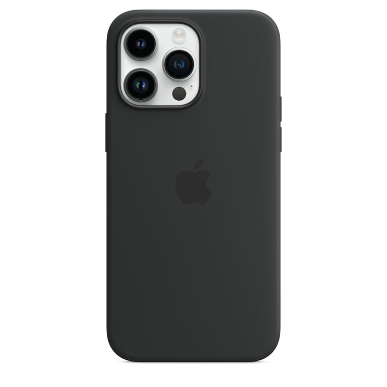 Coque en silicone avec MagSafe pour iPhone 14 Pro Max Minuit