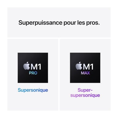 MacBook Pro 16.2'' (2021) - Puce Apple M1 Max - RAM 32Go - Stockage 1To - Gris - AZERTY