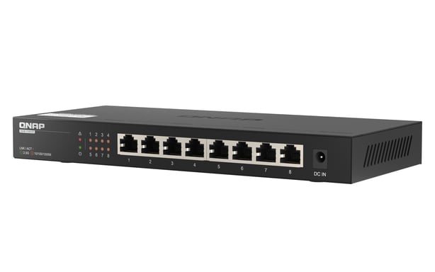 QNAP QSW-1108-8T Switch di rete Ethernet 2.5G non gestito (100/1000/2500) Nero