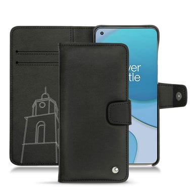 Funda de piel OnePlus 8T - Solapa billetera - Negro - Piel lisa de primera calidad
