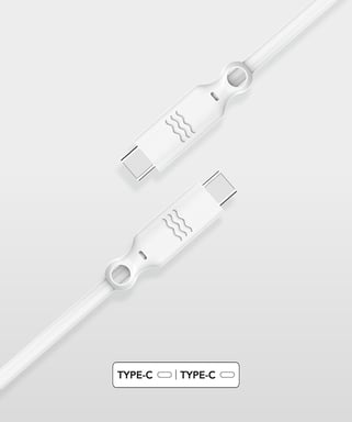 Câble Recyclable USB C/USB C 1,2m Blanc Just Green