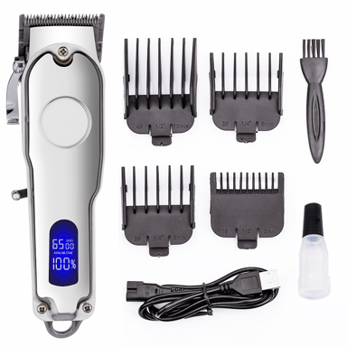 Tagliacapelli/trimmer con accessori - Silenzioso e ricaricabile Silver