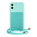 Coque antibactérienne Vegan bio en bandouliére pour Apple iPhone 11, Vert brumeux