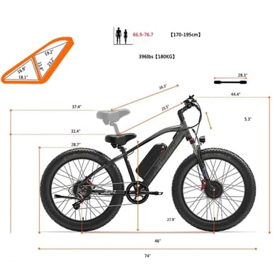 Bici elettrica LANKELEISI MG740PLUS Doppio motore 2000W 26 pollici 48V 20AH