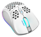 DELTACO GAMING - WHITE LINE WM80 - Mouse ottico da gioco senza fili 4800 DPI, 1000 Hz, ultra leggero, RGB, 7 pulsanti