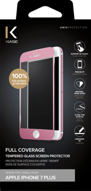Protection d'écran en verre trempé (100% de surface couverte) pour Apple iPhone 7 Plus, Or Rose