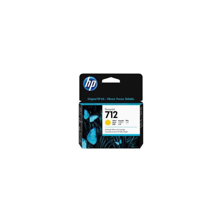Cartouche d'encre HP 712 Original Jaune pour imprimantes Designjet 3ED69A - Neuf