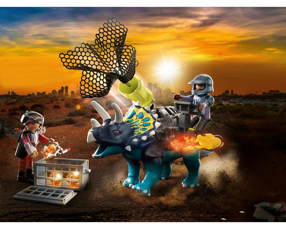 Playmobil Triceratops et soldats - Neuf