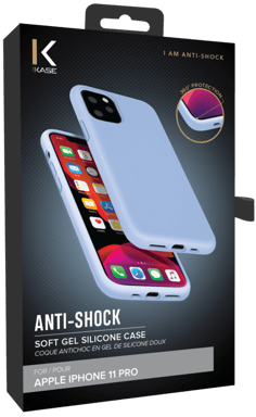 Guscio in morbido silicone gel antiurto per Apple iPhone 11 Pro, blu lilla