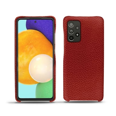 Coque cuir Samsung Galaxy A52 -  - Rouge - Cuir grainé