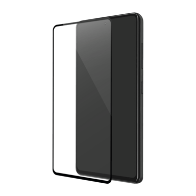 Protector de pantalla de cristal templado (100% cobertura de superficie) para Samsung Galaxy A72 4G/5G 2021, Negro