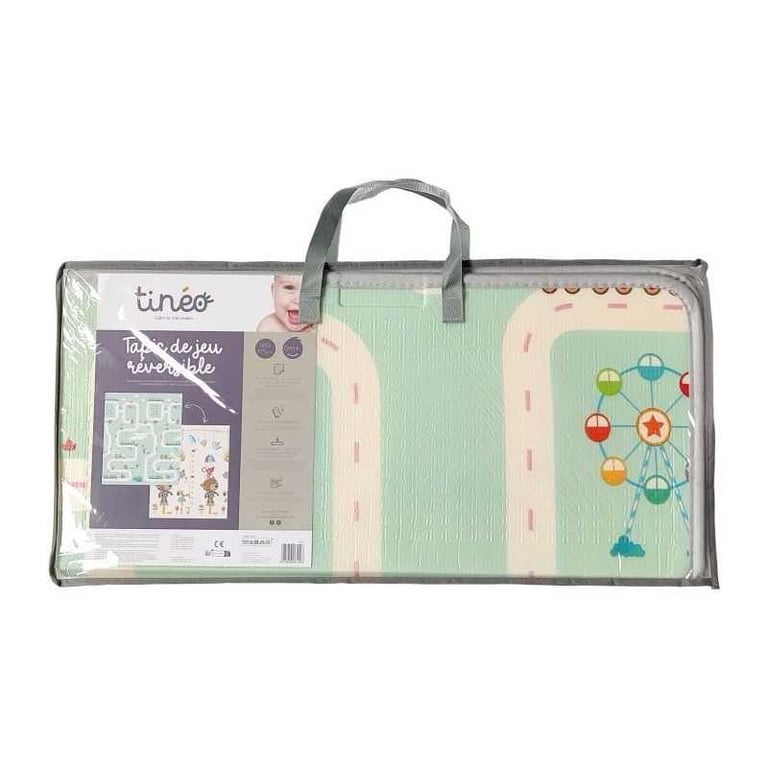 Maxi tapis d'éveil réversible TINEO 150 x 180 cm Facade animaux / Circuit de voitures - vue 3