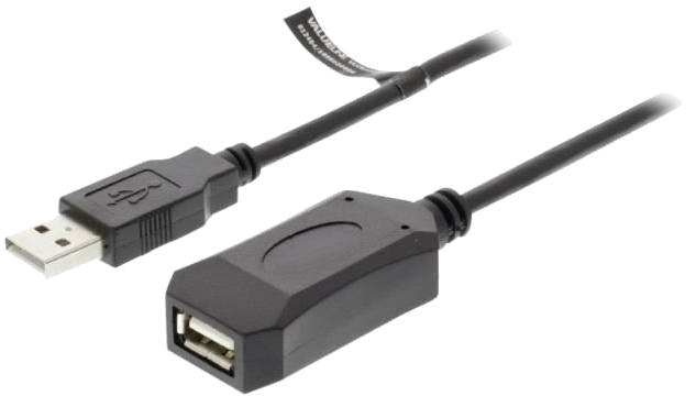 NEDIS Active USB 2.0 Extension Cable - A Male - A Female - 5.0 m - Noir