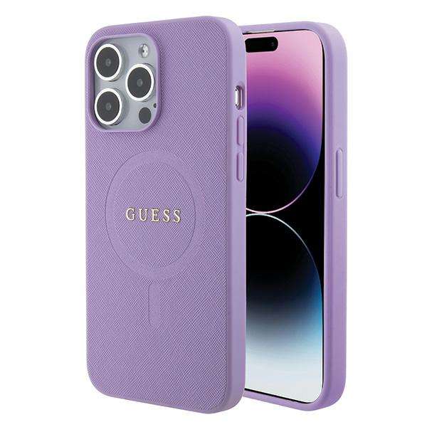 Coque pour iPhone 15 Pro Guess Saffiano MagSafe GUHMP15LPSAHAHMCU - vue 2