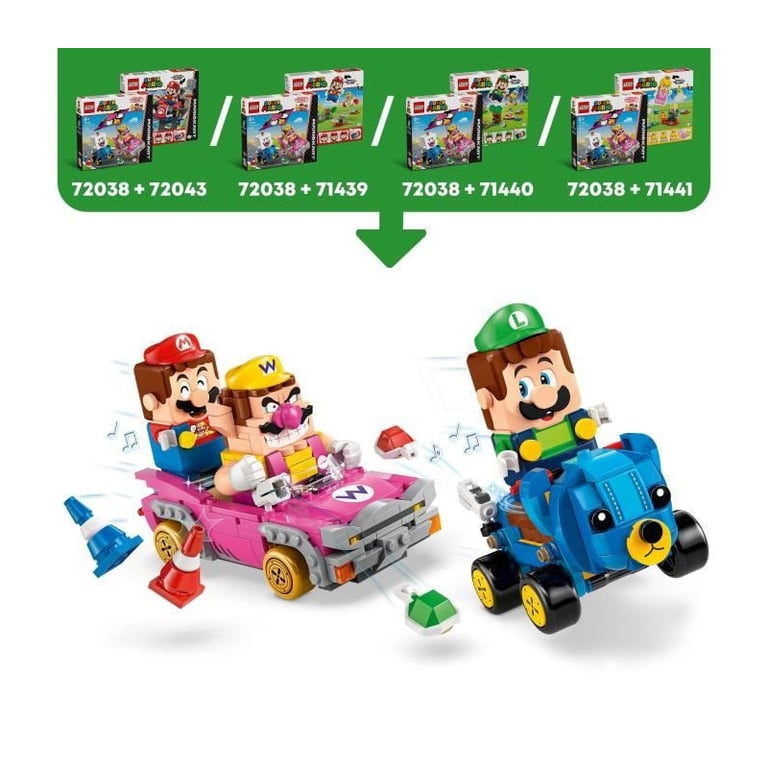 Lego Super Mario Mario Kart Wario et Roi Boo - vue 5