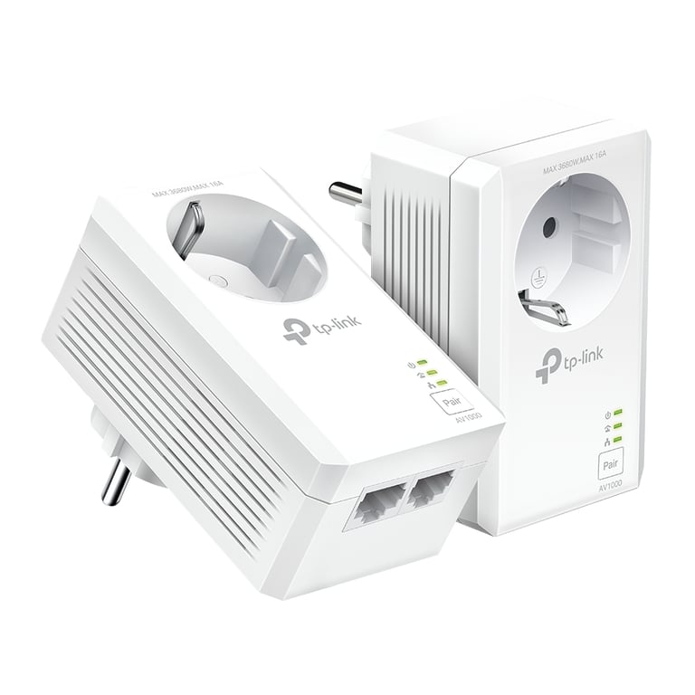 TP Link TL PA7027P V1 Starter Kit Kit d'adaptation pour courant porteur commutateur 2 ports 1GbE HomePlug AV HPAV HomePlug AV HPAV 2.0 IEEE 1901 Branchement mural - vue 3