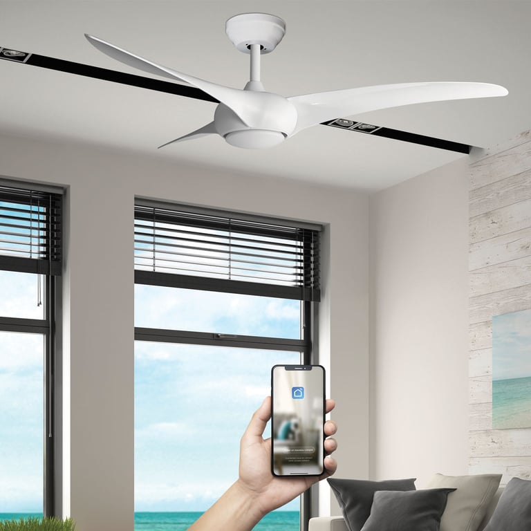 Fanelite Ventilateur de plafond 132 cm SAONA Moteur DC LED dimmable 3 couleurs Wifi Contrôles vocaux Neuf - vue 2