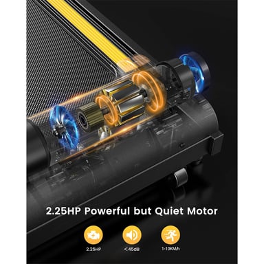 UREVO URTM006 Cinta de Correr Plegable Mini, Velocidad Máx 1-10 km/h, Área de Caminata 105*40 cm, Carga Máx 100 kg, 12 Programas HIIT Integrados