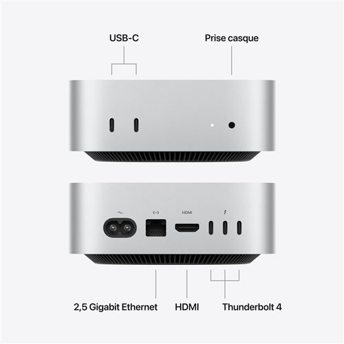 Apple Mac Mini M6, 512 Go SSD, 24 Go RAM Argent - vue 5