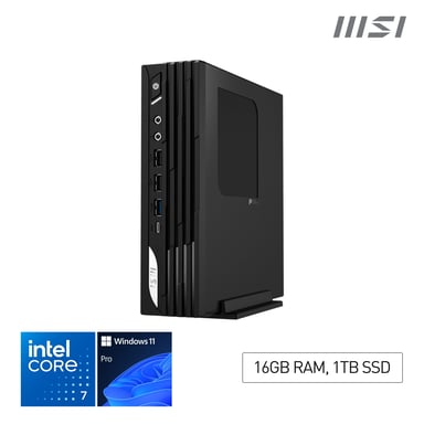 MSI Pro DP21 14M i7 14700 FS 16GB 1TB W11P Intel® Core™ i7 i7-14700 DDR5-SDRAM SSD Windows 11 Pro Mini Tower Mini PC Nero