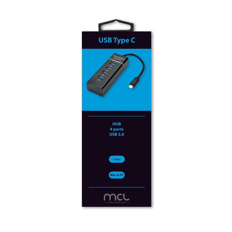 MCL USB3C H114 hub & concentrateur USB 3.2 Gen 1 3.1 Gen 1 Type C 5000 Mbit/ Neuf - vue 2