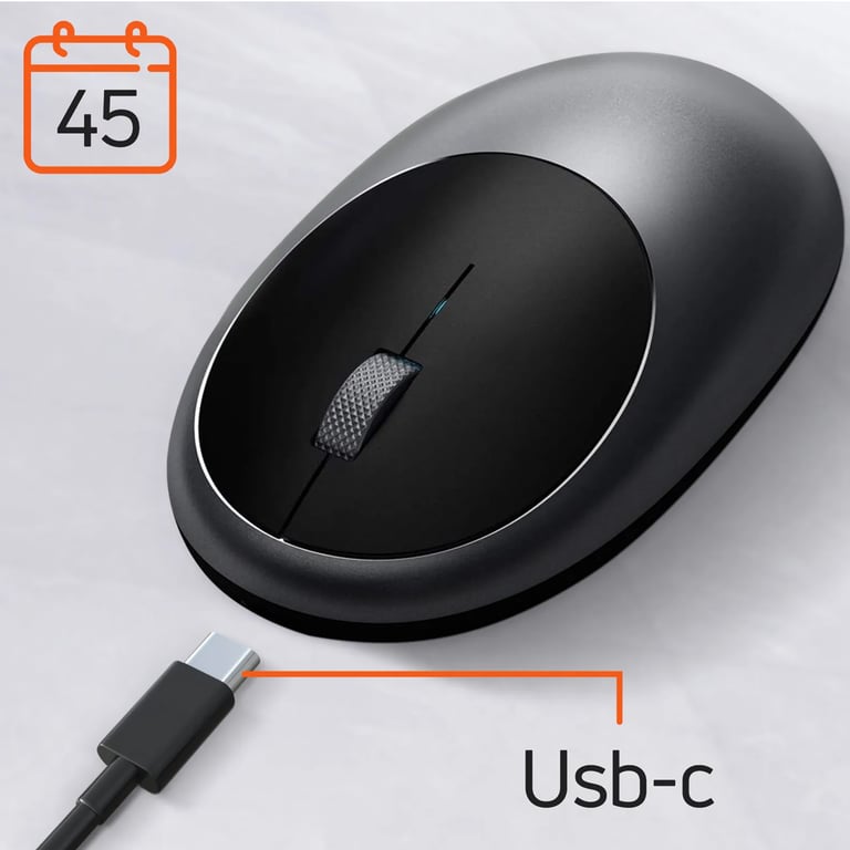 Souris d'Ordinateur Sans Fil M1 Ambidextre Bluetooth 4.0 Moderne et Ergonomique Gris - Neuf