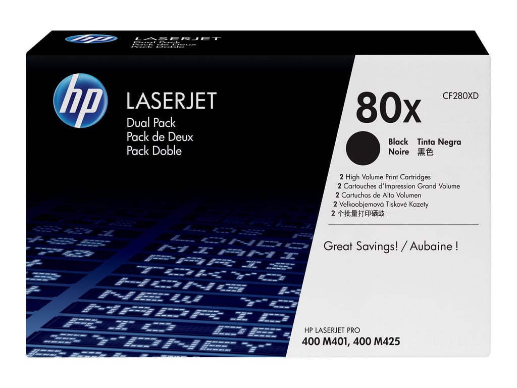 HP 80XD original Toner cartridge CF280XD black high capacity 2 x 6.900 pages 2-pack - Neuf