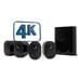 Arlo Ultra 2 Caméra de Surveillance extérieure, pack de 4 noir