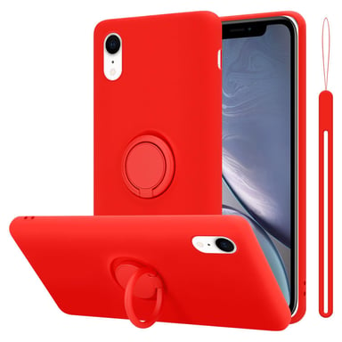 Coque pour Apple iPhone XR en LIQUID RED Housse de protection Étui en silicone TPU flexible avec anneau